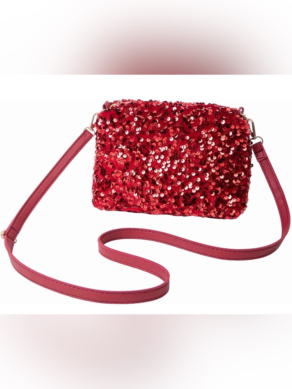 New Red Sequin Crossbody Clutch - Stylish Evening Bag Christmas Evening Bag